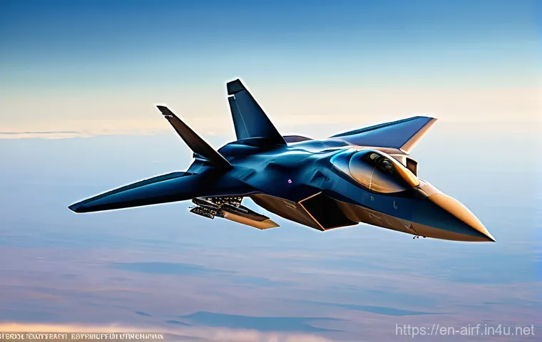 공군 전투기 최신 모델 - **Next-Gen Stealth Fighter in a Dynamic Environment**
    "A hyper-realistic, highly detailed render...