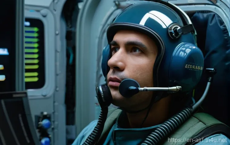 공군의 고고도 비행 훈련 - **Hypoxia Training in a Hypobaric Chamber**
    "A male pilot in his late 20s, wearing a standard mi...