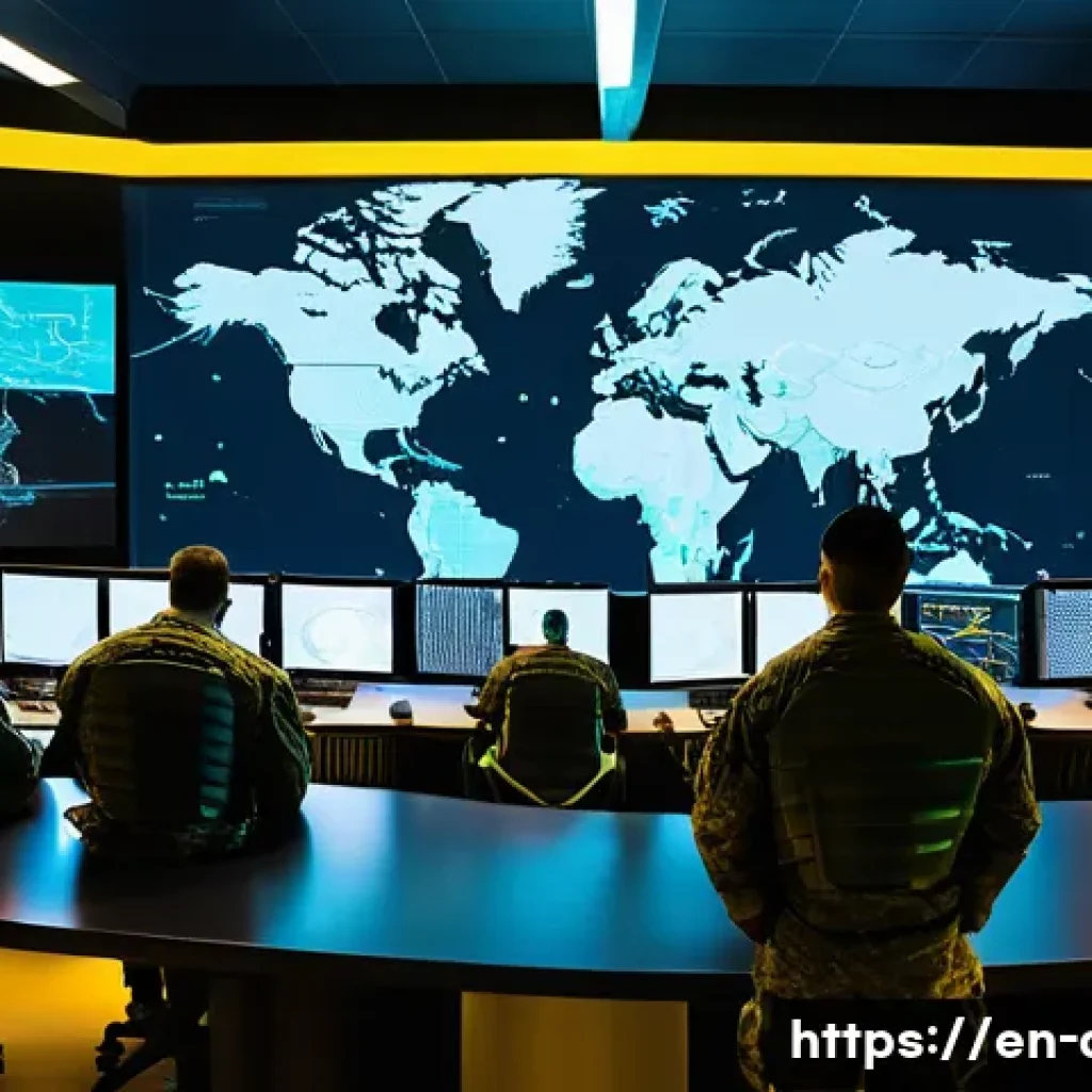 공군의 공군 특수부대 작전 사례 - **Prompt:** "A panoramic view inside a futuristic Air Force Special Operations Command (AFSOC) strat...