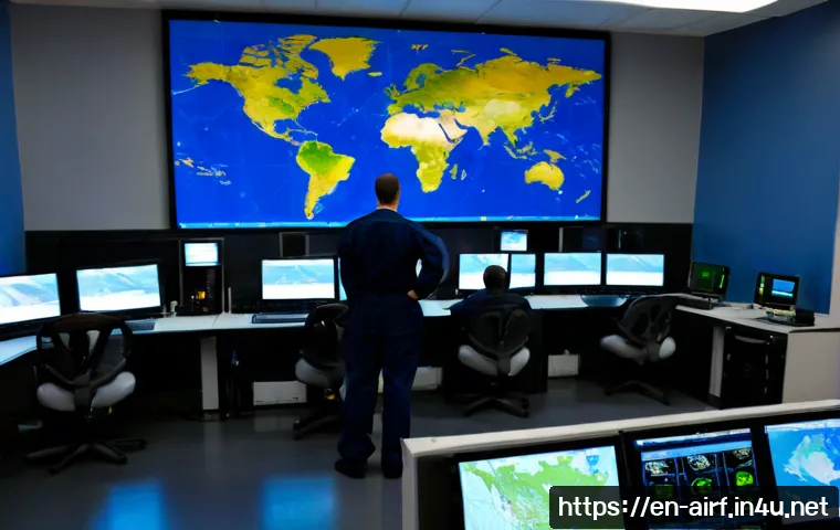 공군기지 내 비상대응 시스템 - Photorealistic air force base emergency operations center, diverse military and civilian emergency c...